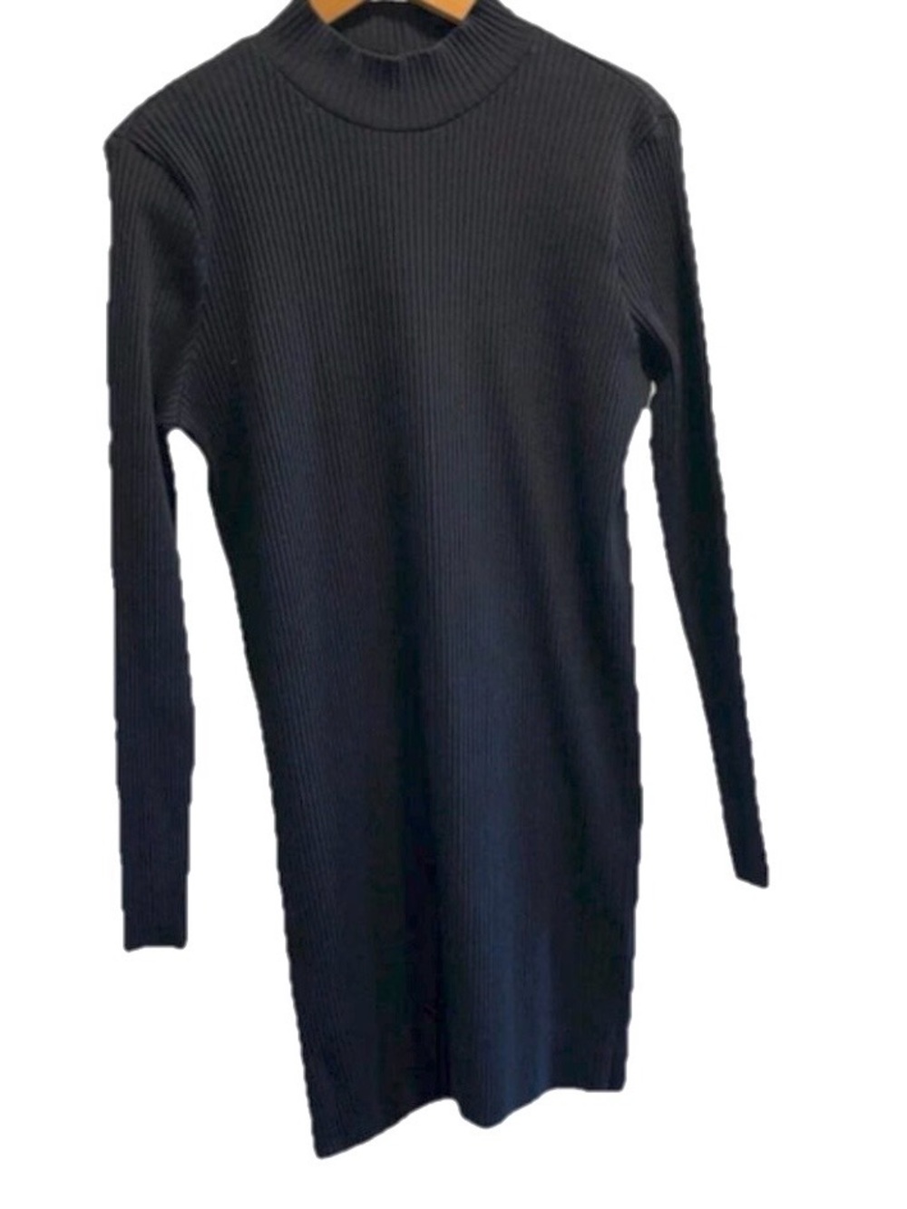 H&M Black Sweater Dress Large Ribbed Capsule Semi Fitted